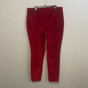 DG2 Diane Gilman 1XT red maroon velvet ankle pants